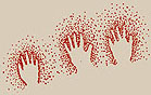 ภาพมือแบบพ่น 3 มือ